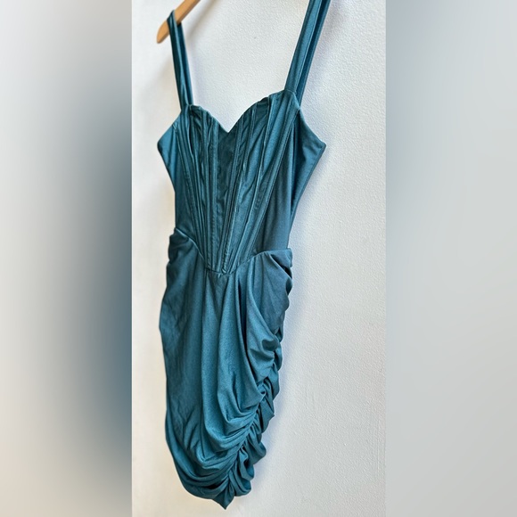 ❌SOLD❌ h:hours Miquela Mini Dress in Teal - Picture 3 of 7